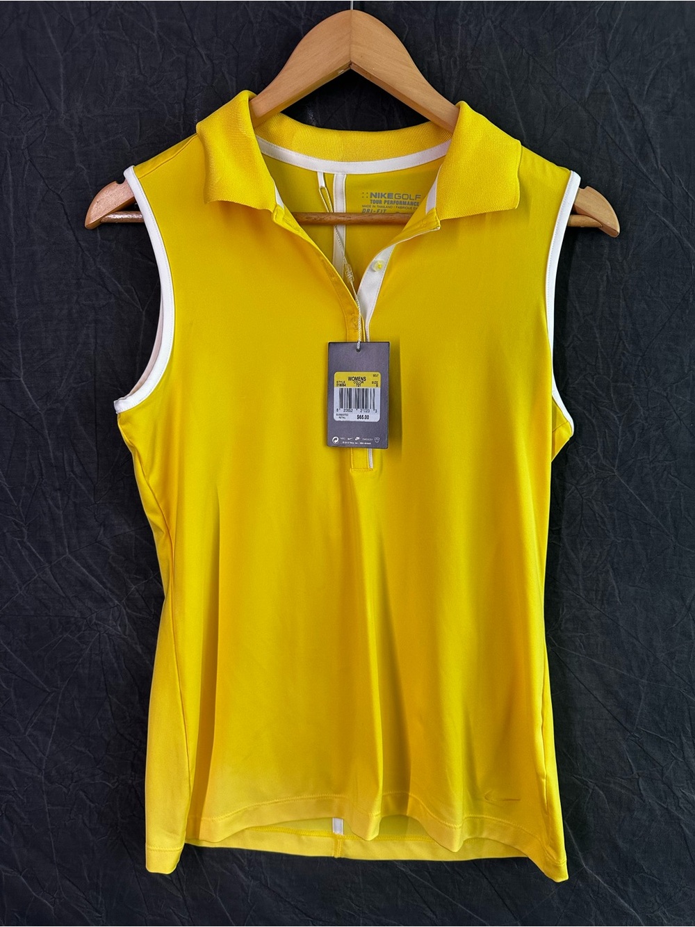 Nike Golf Tour Performance Dri-FIT Sleeveless Polo Yellow NWT Size Small
